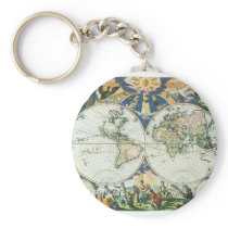 Old World Map, 1666 keychains