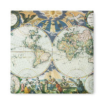 Old World Map, 1666 magnets