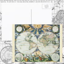 Old World Map, 1666 postcards