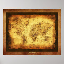 Old World Map Antique Art Poster