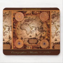 Old World Map Art - 1481 mousepads