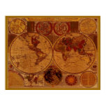 OLD WORLD MAP Art Poster