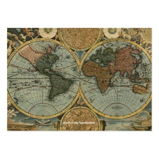 Old World Map Business Card (back side)