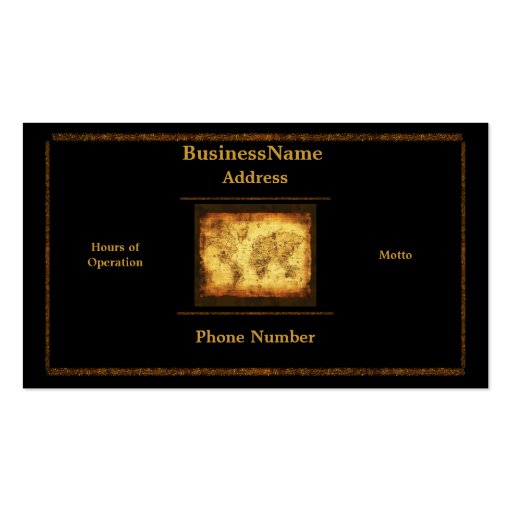 Old World Map Business Card (front side)