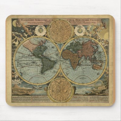 Old World Map Gifts Mouse Pad by HANDPRINTS