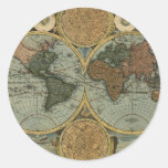 Old World Map Gifts Round Stickers