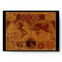 OLD WORLD MAP Greeting Card Envelope