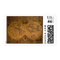 Old World Map II Postage Stamps