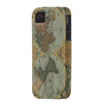 Old World Map iPhone 4 Tough Case