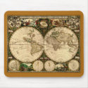 Old World Map Mousepad by HANDPRINTS Old World Map Mousepad