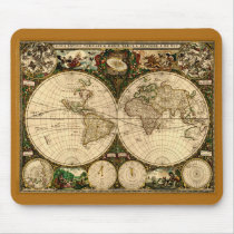 Old World Map Mousepad by HANDPRINTS Old World Map Mousepad