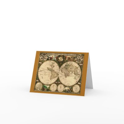 Old World Map Note Card by HANDPRINTS