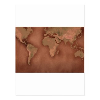 old world map post card