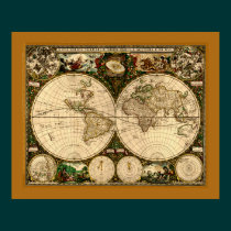 Old World Map Poster posters