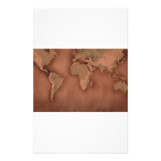 old world map stationery paper