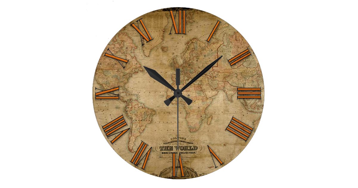 old world map vintage history designer clock zazzle old world map vintage history designer clock zazzle