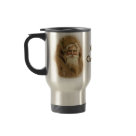 steel_mug - Victorian Santa Claus in brown tones. Rich in detail and history. Santa has flowing beard and hat with holly trim.: Sizes  Available colors: steel