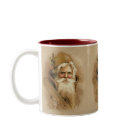 twotone_mug - Victorian Santa Claus in brown tones. Rich in detail and history. Santa has flowing beard and hat with holly trim.: Sizes  Available colors: maroon