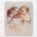 Old World Santa and Cherub mousepads