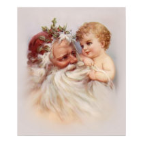 Old World Santa and Cherub posters by Memory_Lane Old World Santa and Cherub posters