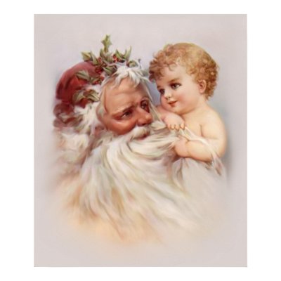 Old World Santa and Cherub Posters by Memory_Lane