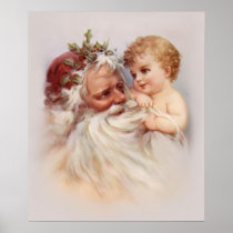 Old World Santa and Cherub Posters