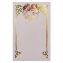 Old World Santa and Cherub Stationery