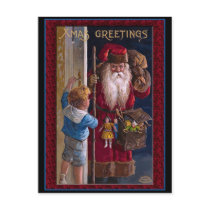 Old World Santa Xmas Greetings postcards