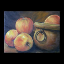 'Olde Apple Pot' Apples oil painting posters