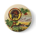 Olde Tyme Tom Turkey Thanksgiving Button Pin