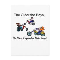 Older the Boys The More Expensive Toys Postcards