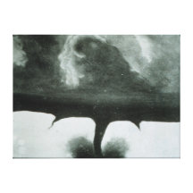Oldest Known Photograph of a Tornado from 1884 Stretched Canvas Print