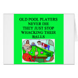 oldpool players never die greeting cards