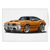 Olds Cutlass 442 Orange Car Greeting Card