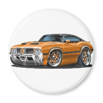 Olds Cutlass 442 Orange Car Refrigerator Magnets