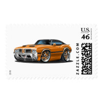 Olds Cutlass 442 Orange Car Stamp