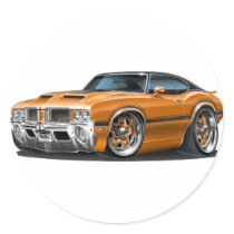 Olds Cutlass 442 Orange Car stickers by maddmaxart Olds Cutlass 442 Orange Car stickers