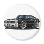 Olds Cutlass Black car Fridge Magnets