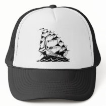 Olds Skool Tattoo Sailing Ship Navy Hats