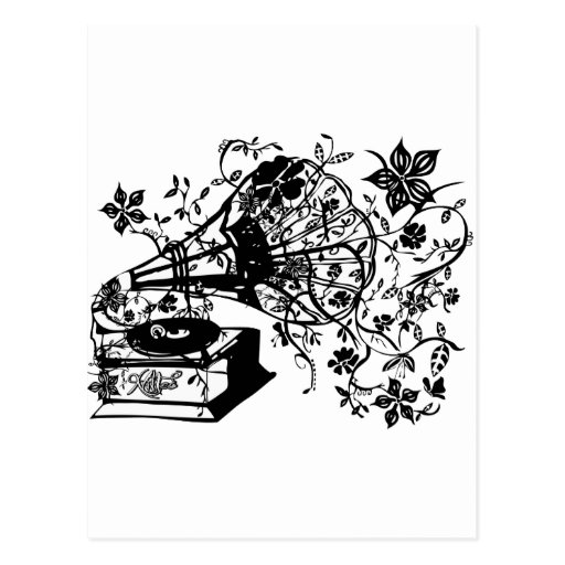 Oldschool turntable post card