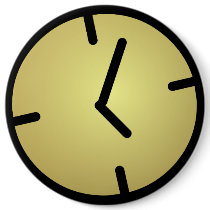 Oldskool Clock Badge buttons
