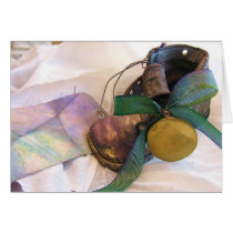 Ole Time Baby Shoe & Locket Greeting Card