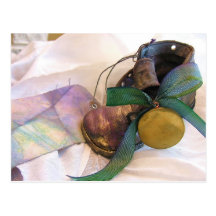 Ole Time Baby Shoe & Locket Postcard