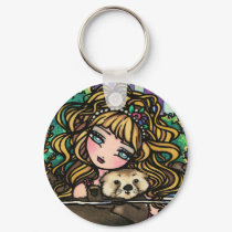 "Oliana's Otter" Mermaid and Sea Otter Keychain by hannahdisney "Oliana's Otter" Mermaid and Sea Otter Keychain
