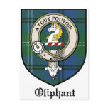 Oliphant Clan Crest Badge Tartan Postcard