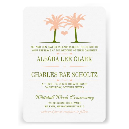 Olive and Peach Beach Typography Invite