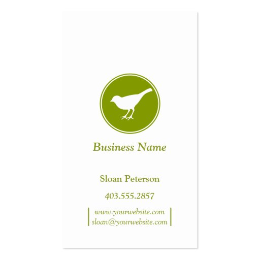 Olive Bird Business Card (front side)