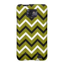 Olive, Black and White Chevron Stripes (Zigzags) Galaxy S2 Case