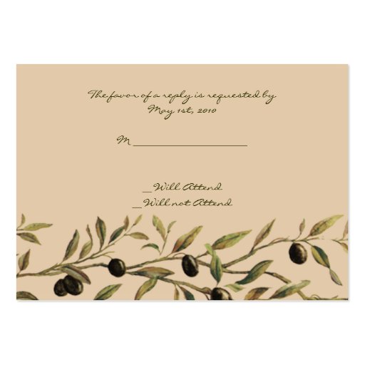 Olive Branch: A Tuscan Touch Business Card Templates (front side)