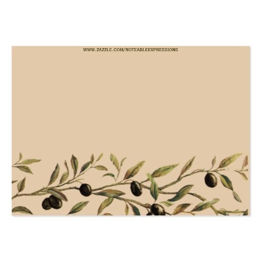 Olive Branch: A Tuscan Touch Business Card Templates (back side)